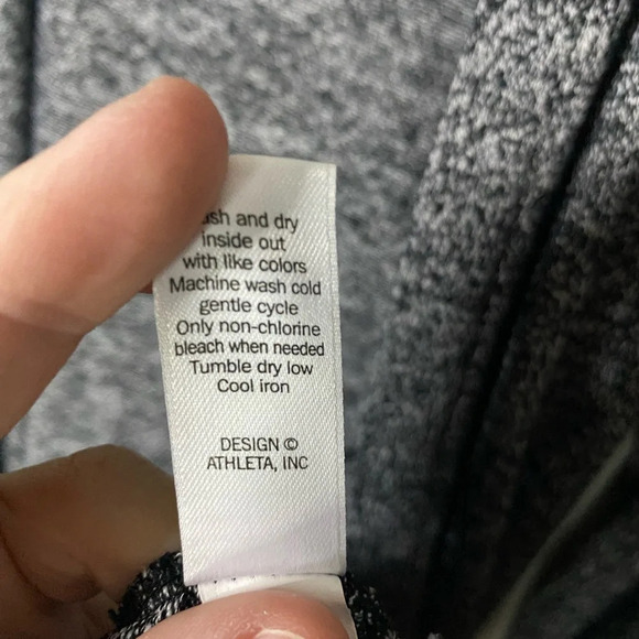 Athleta knit cardigan tunic sweater with pockets size small black white - Picture 4 of 9